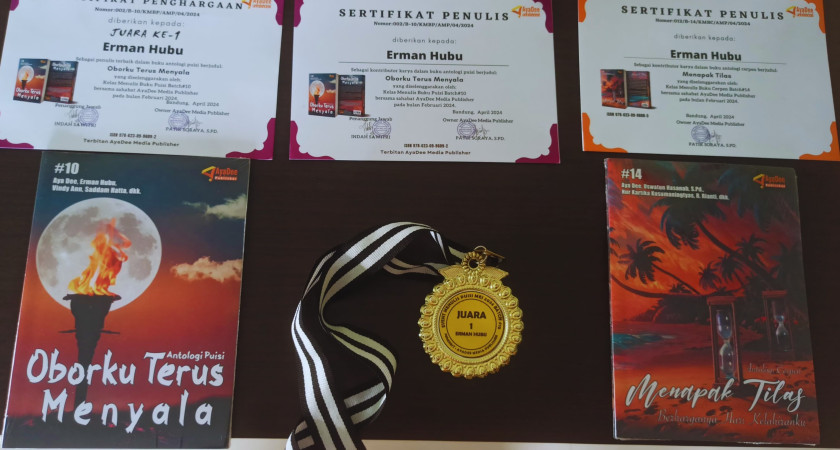 Erman Hubu, Kepala MTsN 2 Boalemo, Raih Penghargaan dalam Antologi Cerpen 